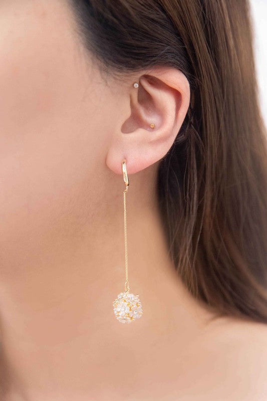 Floral Ball Drop Earrings