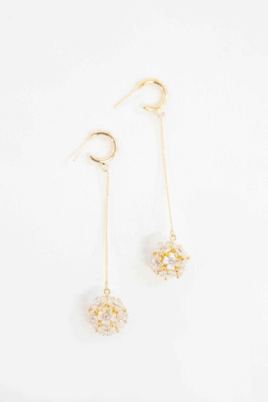 Floral Ball Drop Earrings