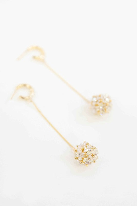 Floral Ball Drop Earrings